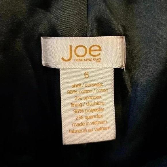 ❤️ Joe Fresh Black Blazer Jacket with White  Stitching Size 6 - Picture 8 of 9